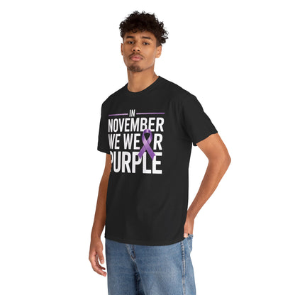 In November We Wear Purple Alzheimer Awareness Unisex T-shirt | TEEZOCA 
