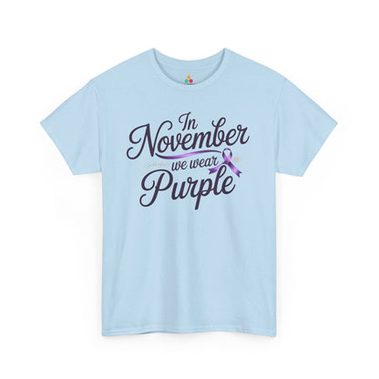 In November We Wear Purple Unisex T-shirt Alzheimer’s Awareness Design | TEEZOCA 