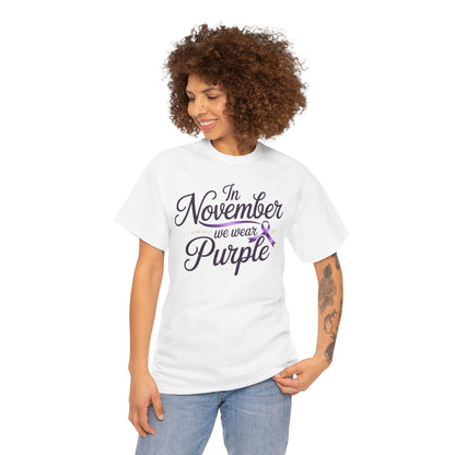 In November We Wear Purple Unisex T-shirt Alzheimer’s Awareness Design | TEEZOCA 