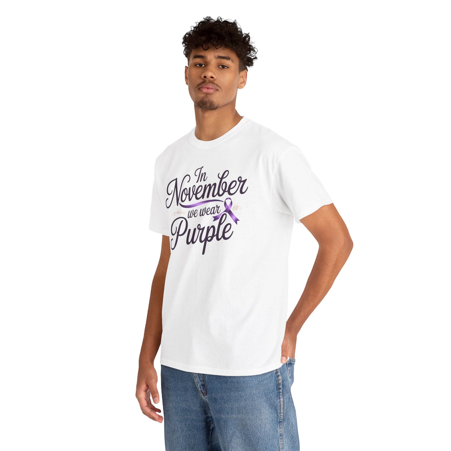 In November We Wear Purple Unisex T-shirt Alzheimer’s Awareness Design | TEEZOCA 