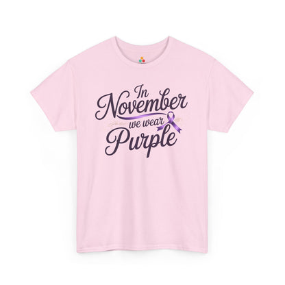 In November We Wear Purple Unisex T-shirt Alzheimer’s Awareness Design | TEEZOCA 