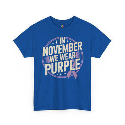 In November We Wear Purple Unisex T-shirt Alzheimer's Support | TEEZOCA 