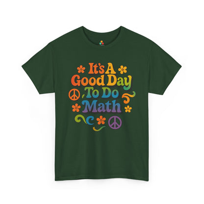 It’s A Good Day To Do Math Groovy Unisex T-shirt | TEEZOCA back to school math teacher peace design