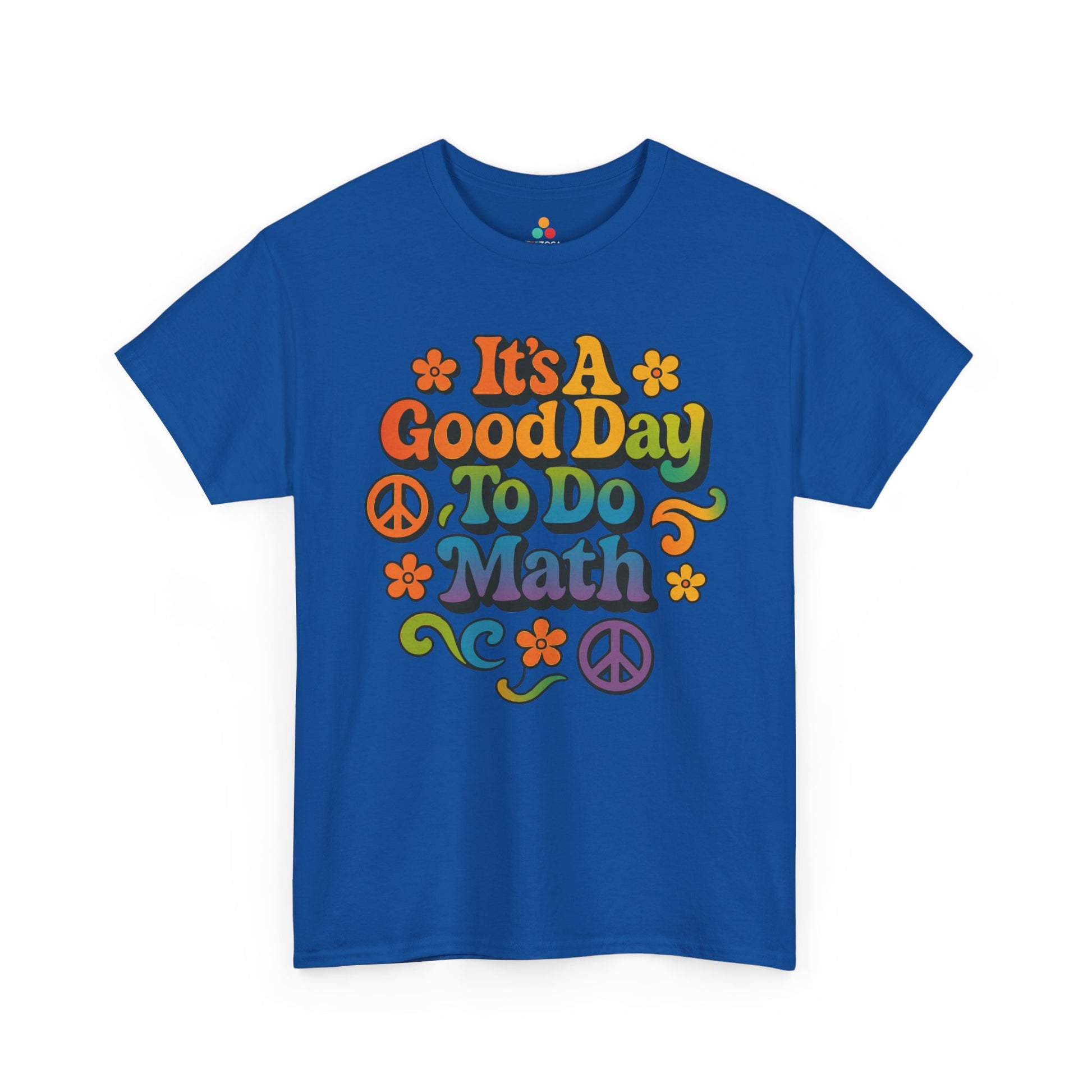 It’s A Good Day To Do Math Groovy Unisex T-shirt | TEEZOCA retro rainbow math typography shirt