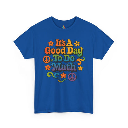 It’s A Good Day To Do Math Groovy Unisex T-shirt | TEEZOCA retro rainbow math typography shirt