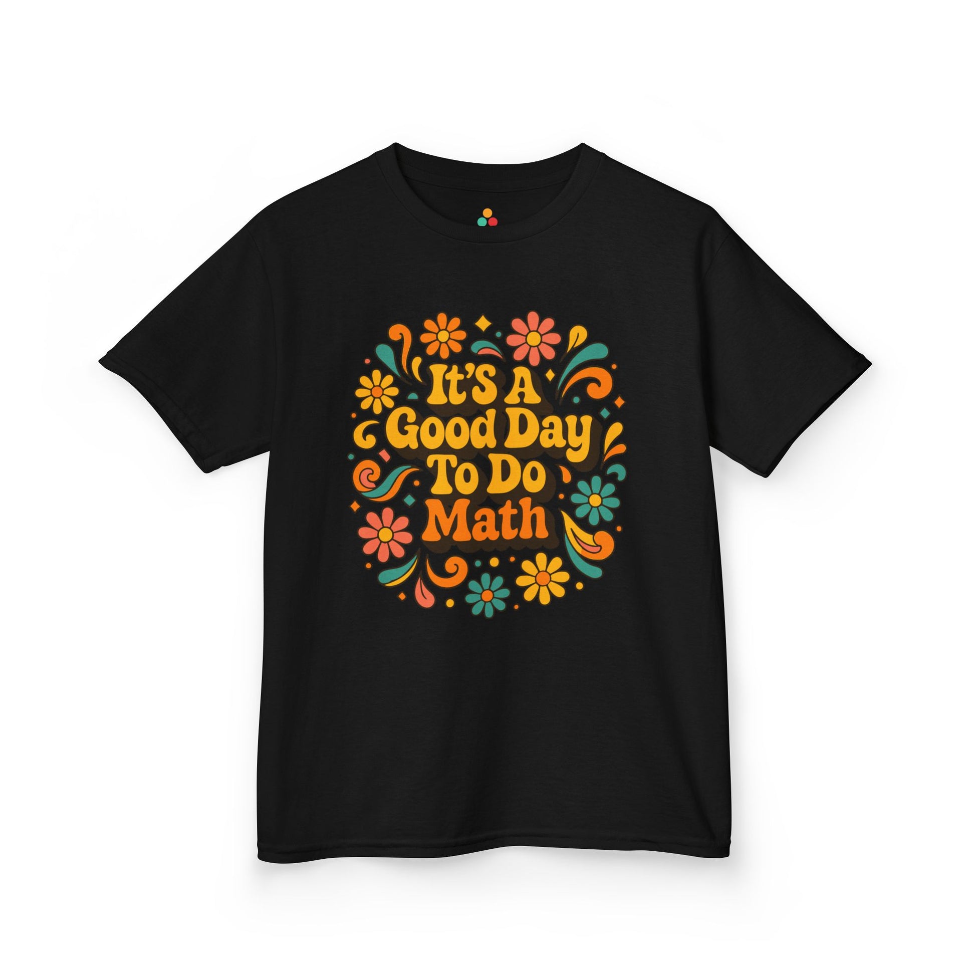 It’s A Good Day To Do Math Retro Floral Kids T-shirt | TEEZOCA bright floral math design for kids