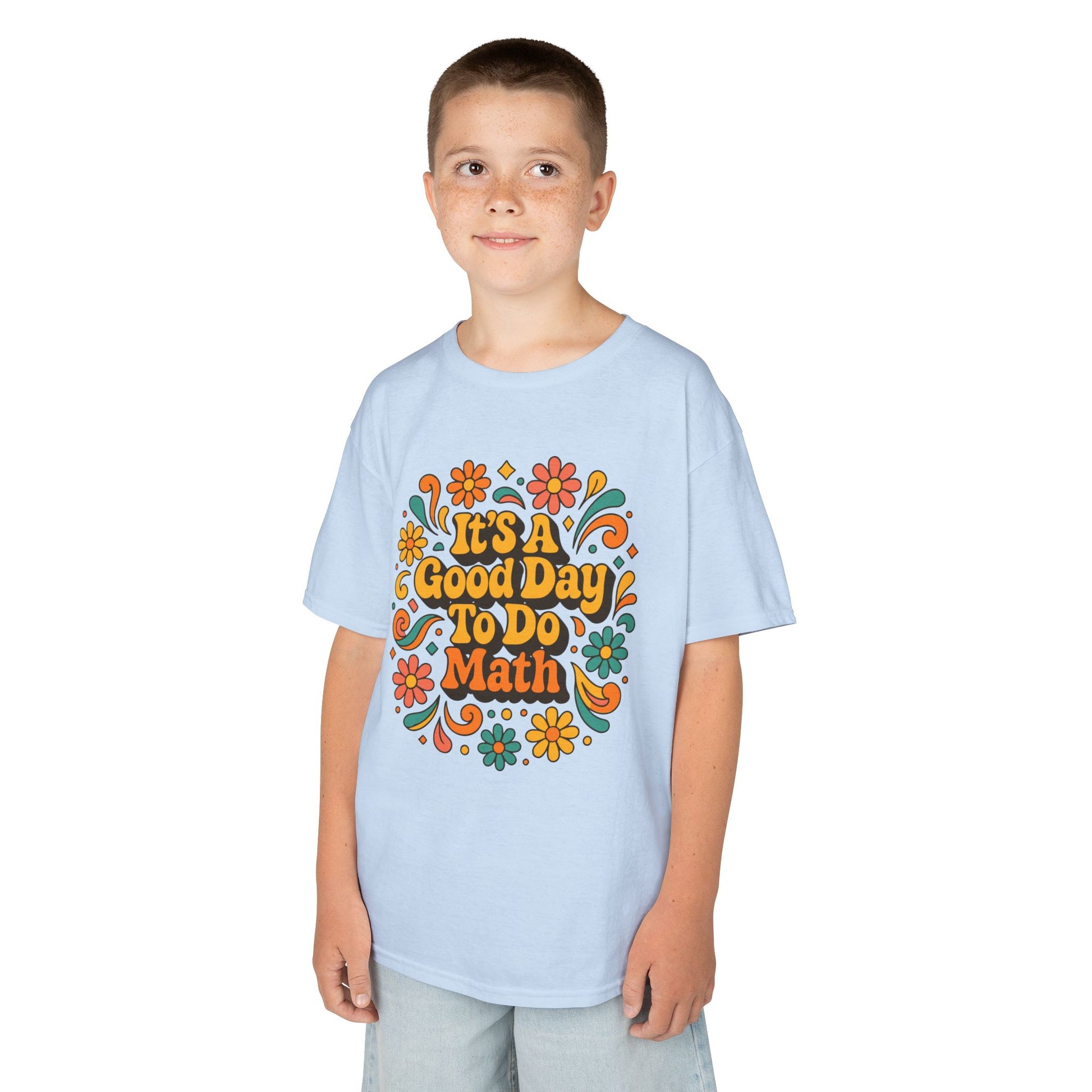 It’s A Good Day To Do Math Retro Floral Kids T-shirt | TEEZOCA groovy flower math graphic Kids tee