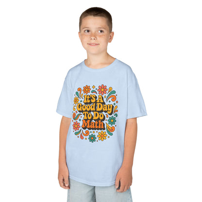 It’s A Good Day To Do Math Retro Floral Kids T-shirt | TEEZOCA groovy flower math graphic Kids tee