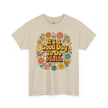 It’s A Good Day To Do Math Retro Floral Unisex T-shirt | TEEZOCA bold yellow orange math typography shirt