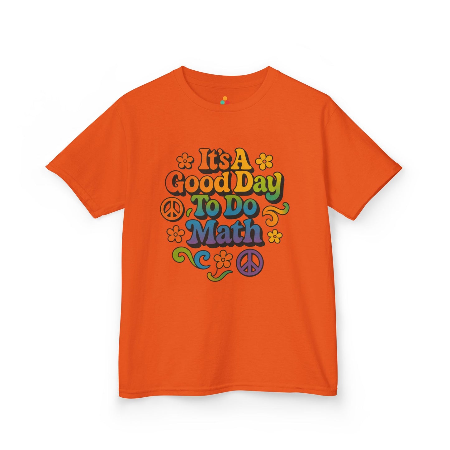 It’s A Good Day To Do Math Retro Rainbow Kids T-shirt | TEEZOCA back to school math peace symbol design