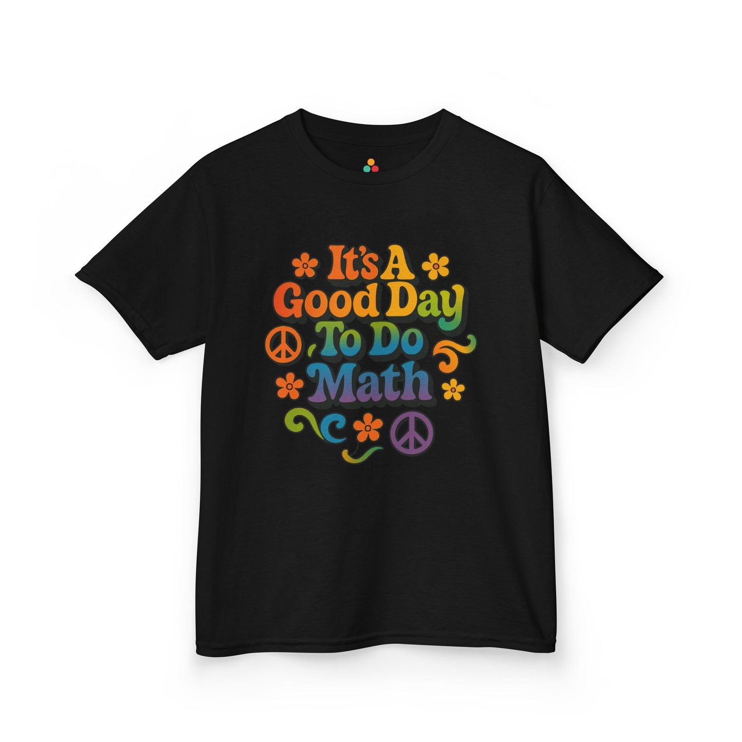 It’s A Good Day To Do Math Retro Rainbow Kids T-shirt | TEEZOCA positive math slogan Kids graphic tee
