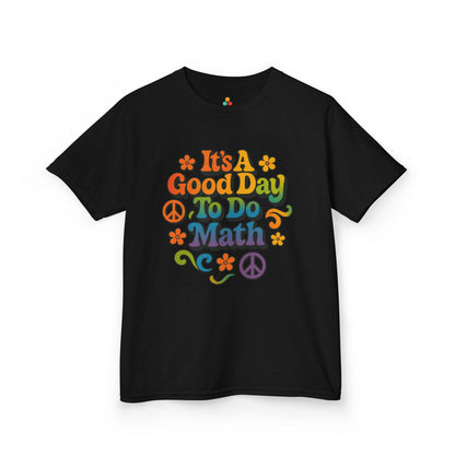 It’s A Good Day To Do Math Retro Rainbow Kids T-shirt | TEEZOCA positive math slogan Kids graphic tee