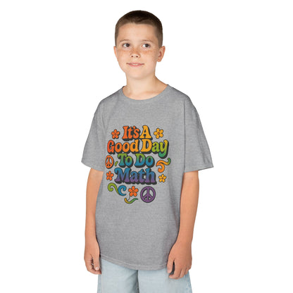 It’s A Good Day To Do Math Retro Rainbow Kids T-shirt | TEEZOCA vintage style math floral Kids T-shirt