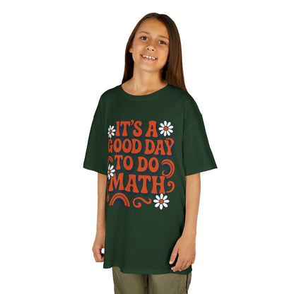 It’s A Good Day To Do Math Retro School Kids T-shirt | TEEZOCA groovy daisy math design Kids T-shirt