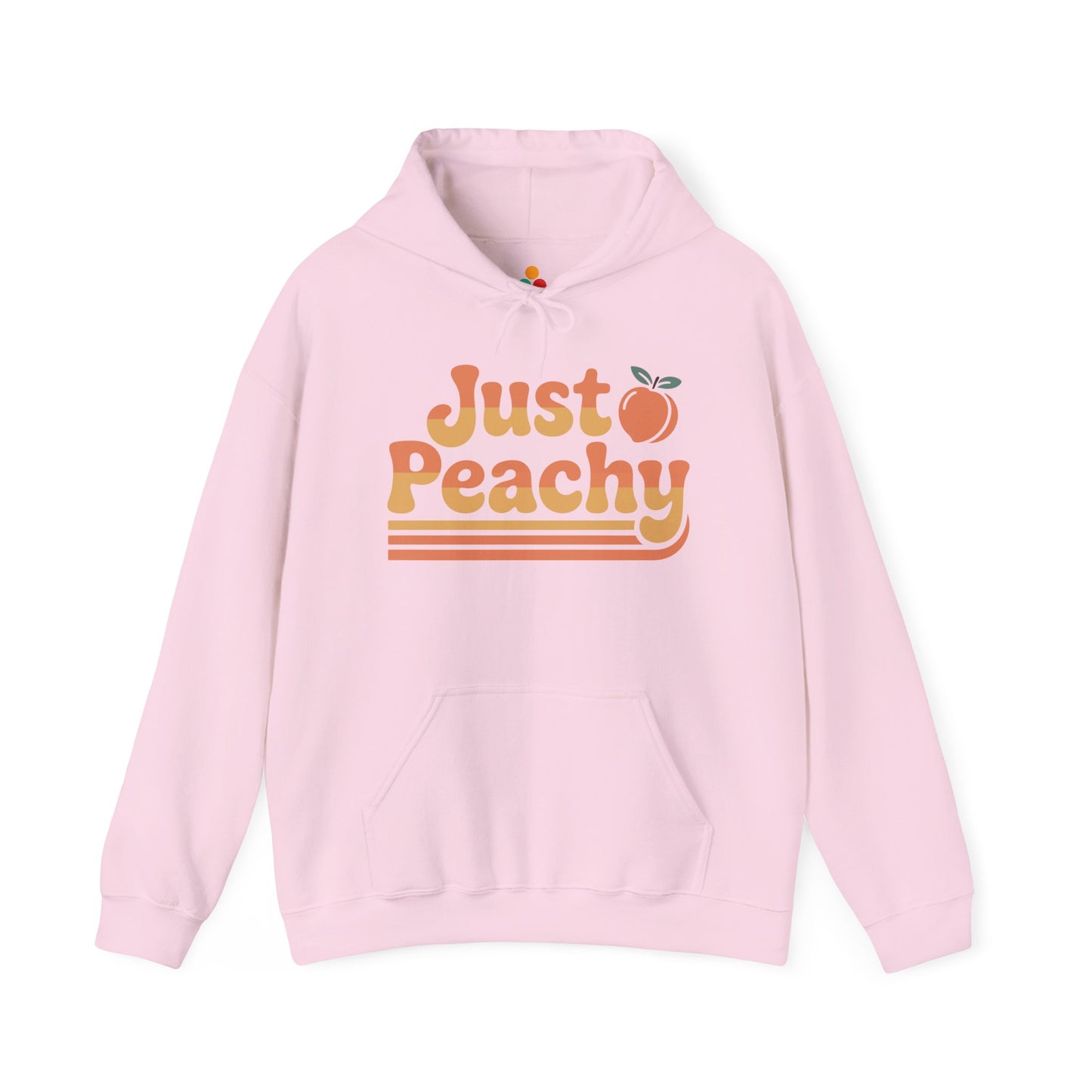 Just Peachy Retro Unisex Heavy Blend Hoodie | TEEZOCA 