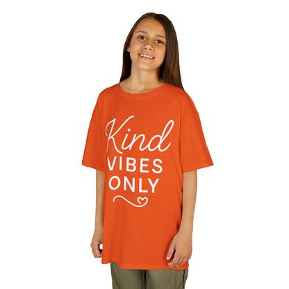Kind Vibes Only Kids T-shirt for Unity Day Anti Bullying | TEEZOCA wear orange Kind Vibes Only design