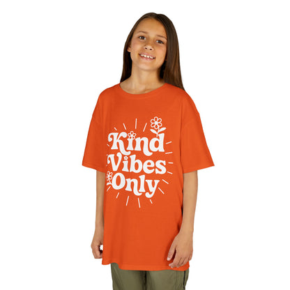 Kind Vibes Only Orange Unity Day Anti-Bullying Kids T-shirt | TEEZOCA be kind positive vibes school Kids T-shirt