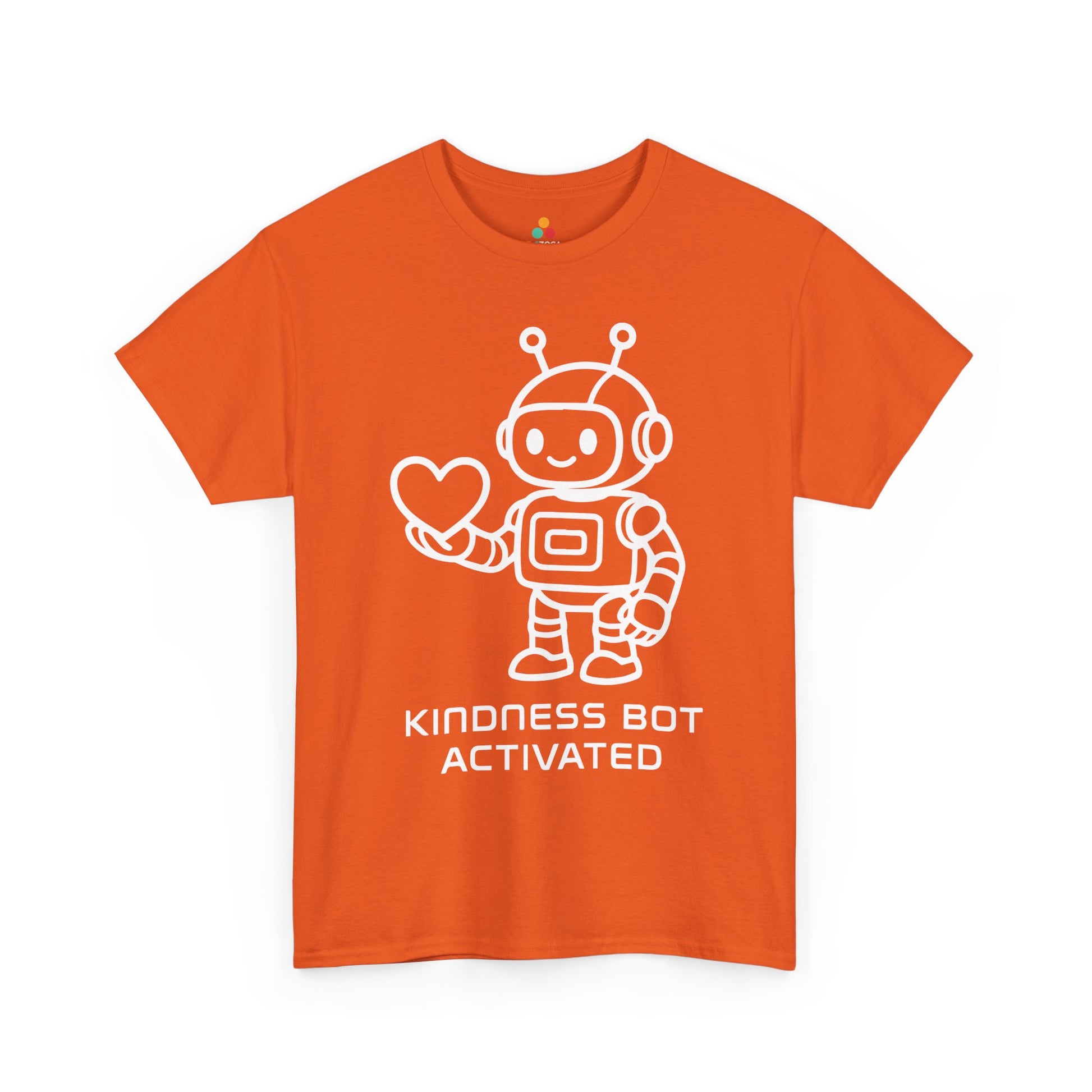 Kindness Bot Activated Unisex T-Shirt | Unity Day Kindness Message Tee | TEEZOCA kindness bot activated Unisex T-shirt robot heart design