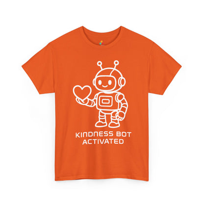 Kindness Bot Activated Unisex T-Shirt | Unity Day Kindness Message Tee | TEEZOCA kindness bot activated Unisex T-shirt robot heart design