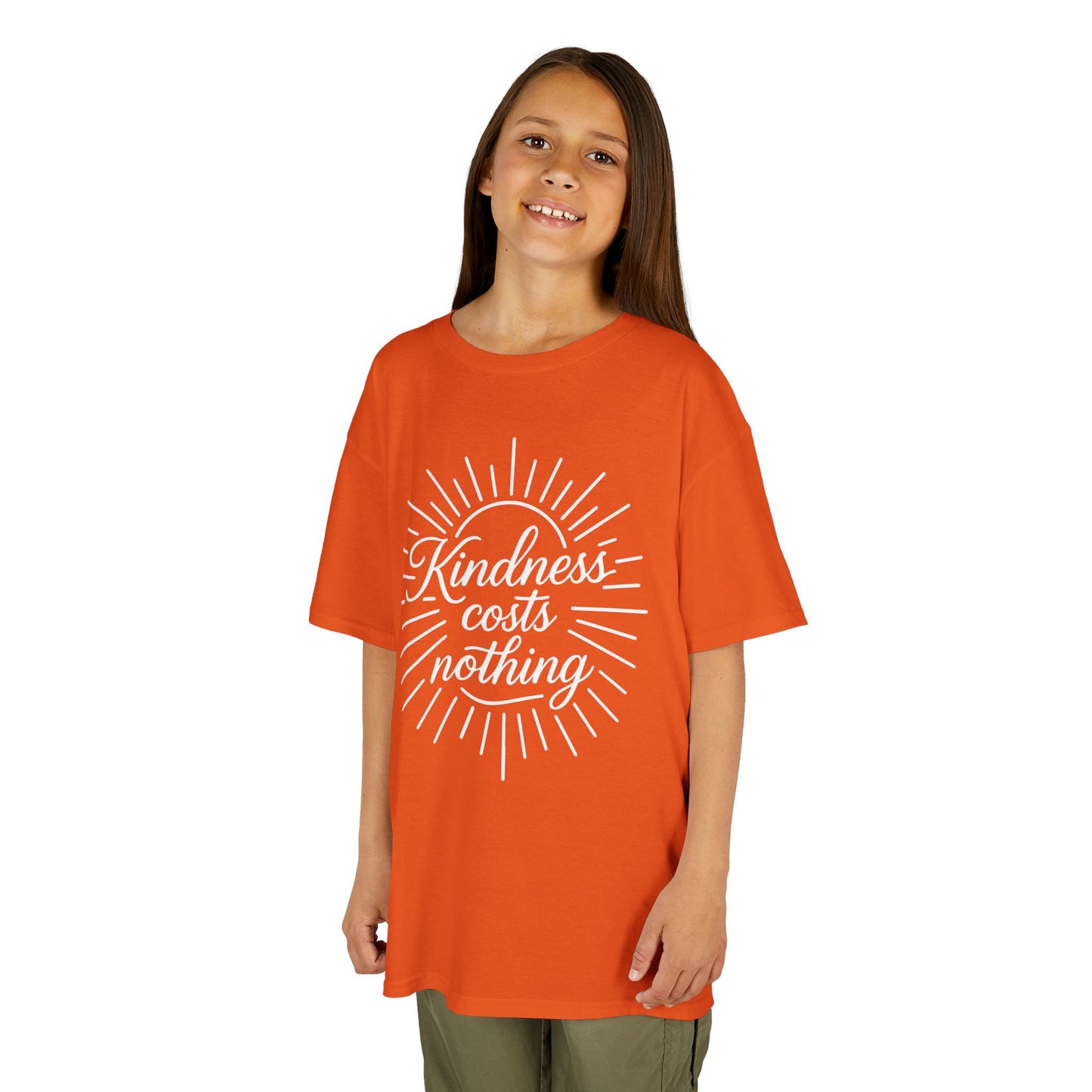 Kindness Costs Nothing Orange Unity Day Kids T-shirt | TEEZOCA be kind anti-bullying awareness Kids T-shirt