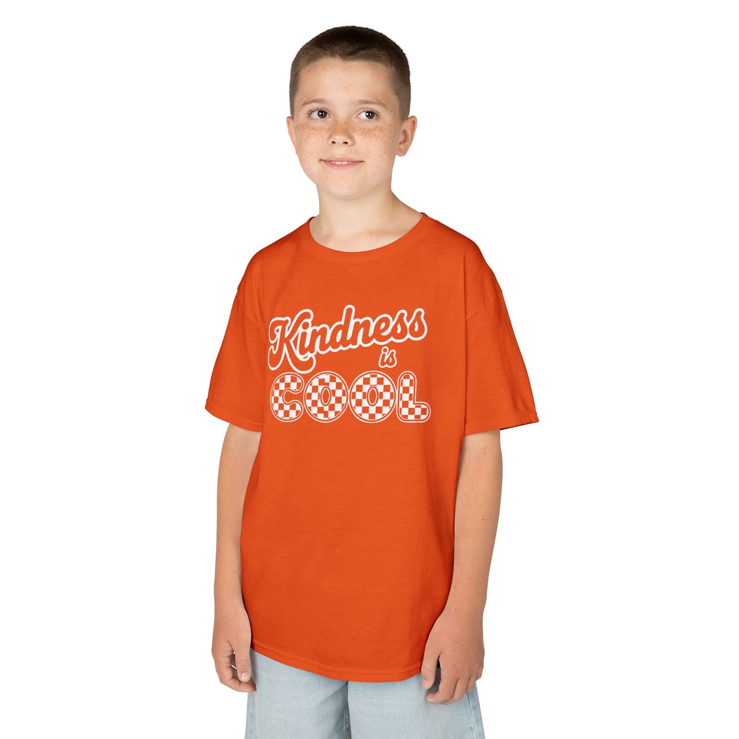 Kindness Is Cool Orange Unity Day Anti-Bullying Kids T-shirt | TEEZOCA Unity Day orange kindness message Kids T-shirt