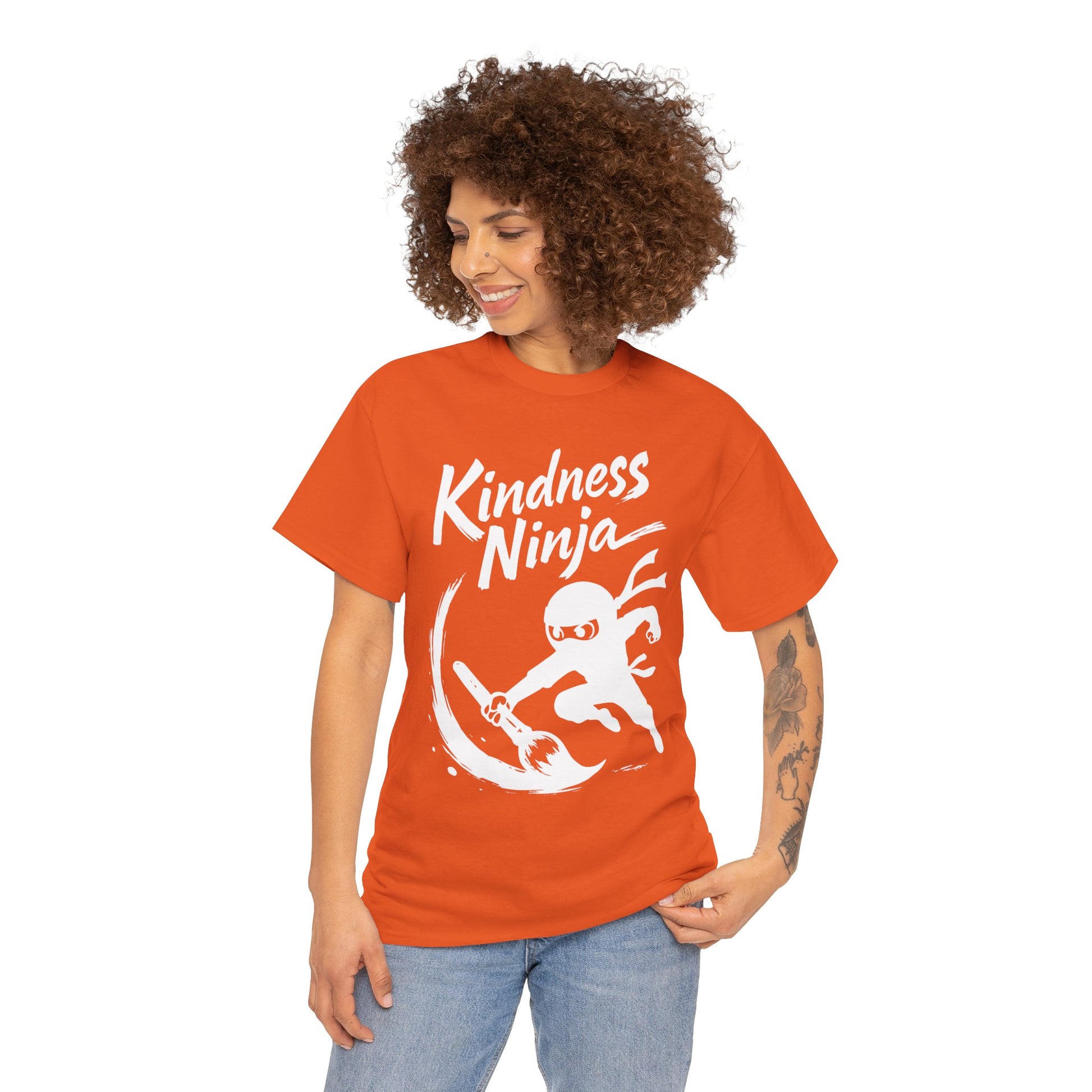 Kindness Ninja Unisex T-Shirt | Unity Day Anti-Bullying Graphic Tee | TEEZOCA be kind Unisex T-shirt ninja character graphic art