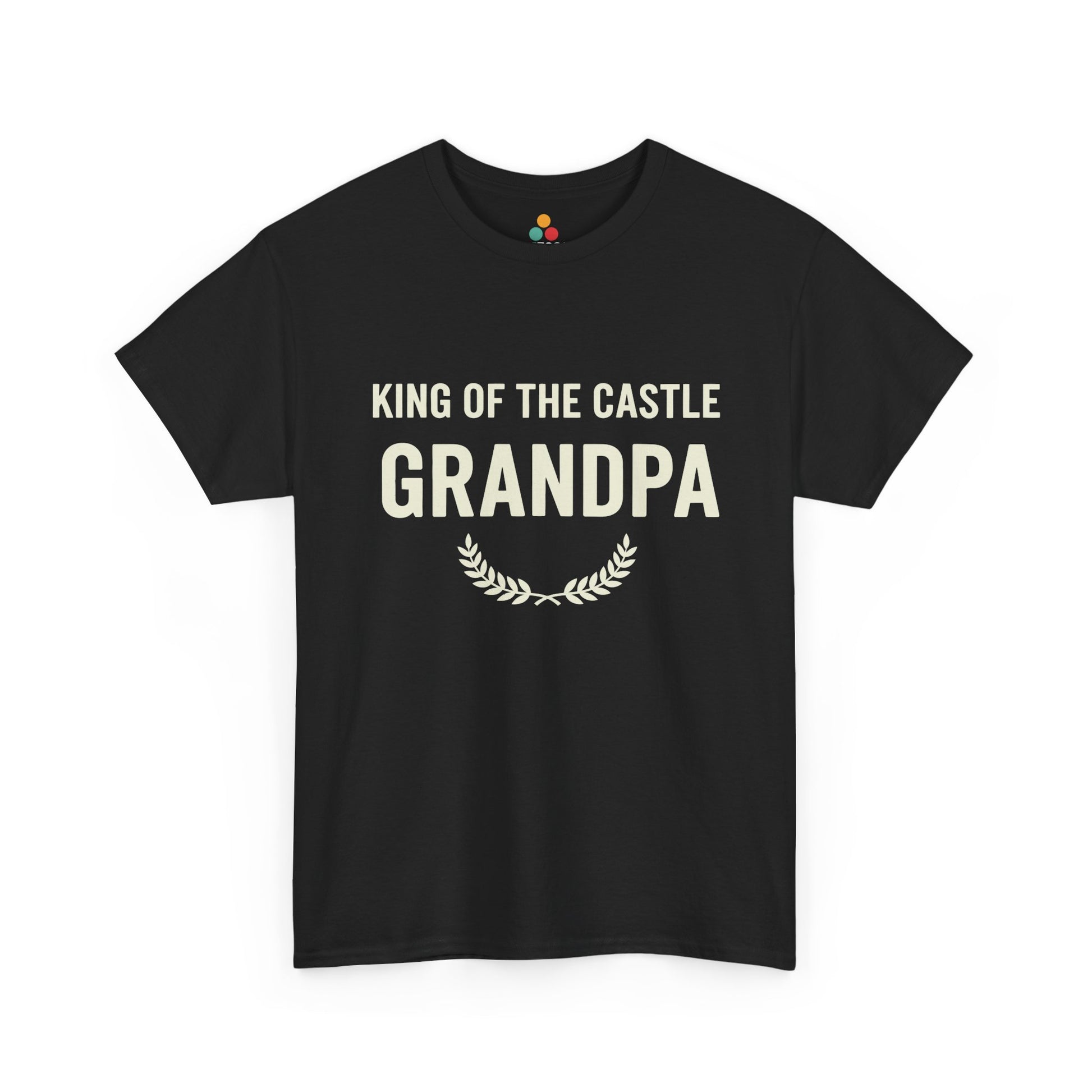 King Of The Castle Grandpa Black T-Shirt – Funny Grandparent Gift | TEEZOCA 
