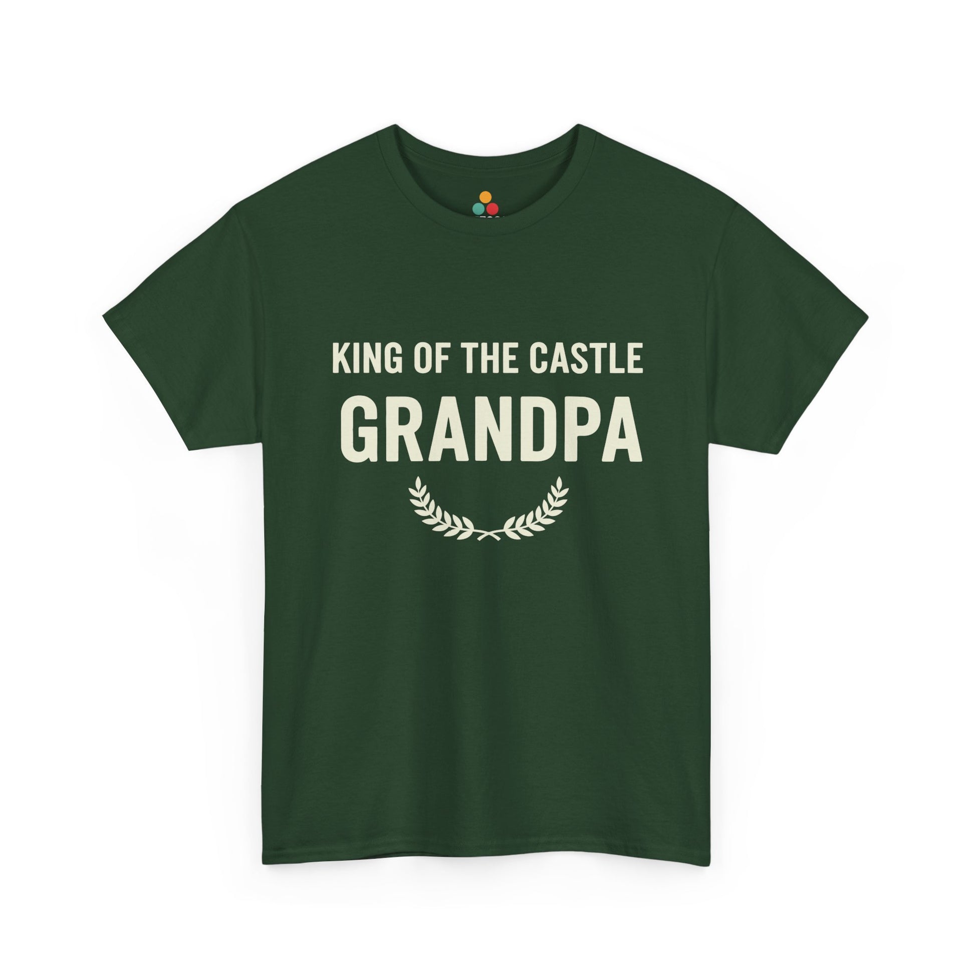 King Of The Castle Grandpa Forest Green T-Shirt – Funny Grandparent Gift | TEEZOCA 