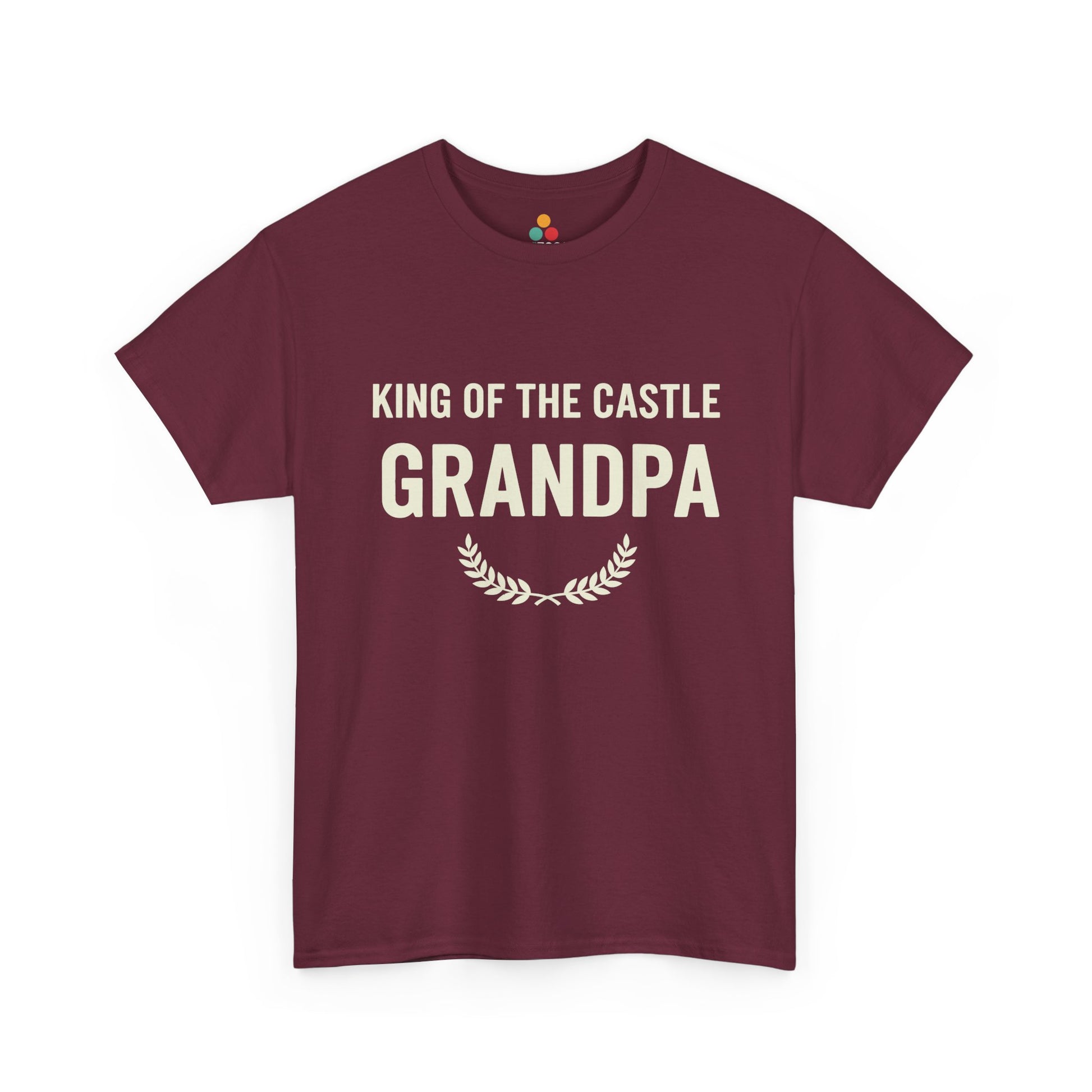 King Of The Castle Grandpa Maroon T-Shirt – Funny Grandparent Gift | TEEZOCA 