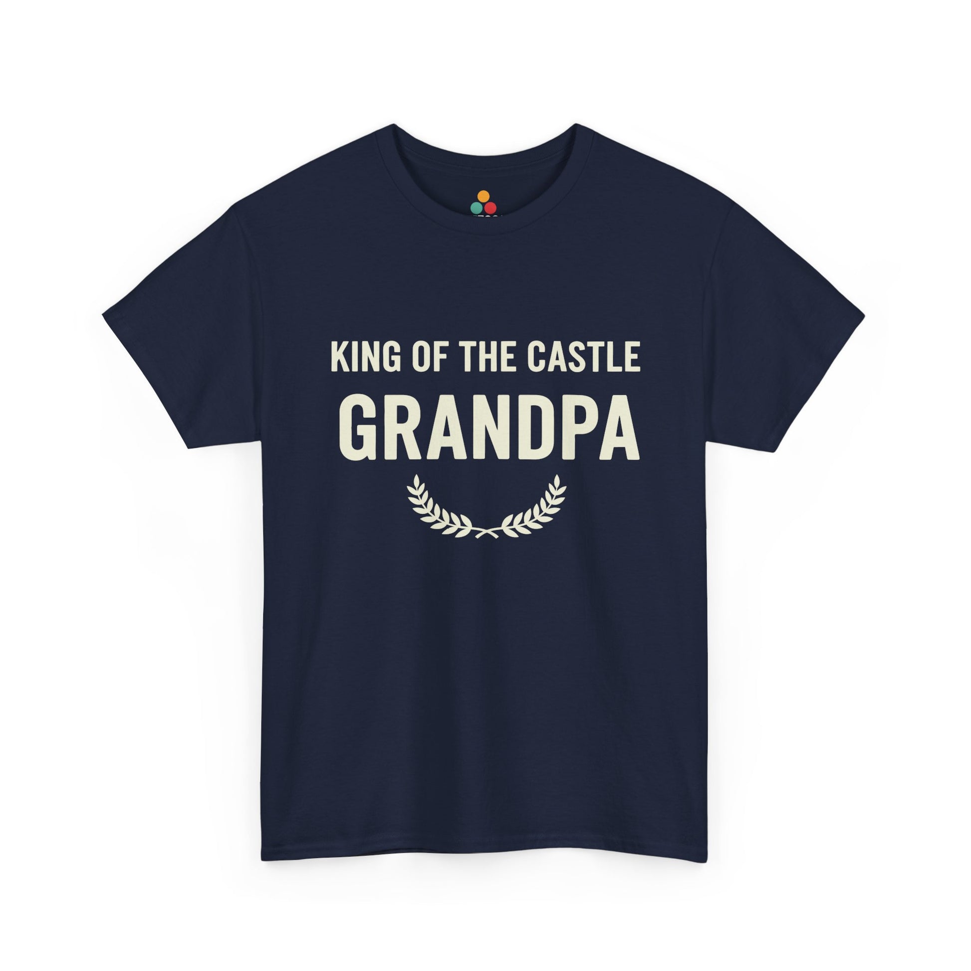 King Of The Castle Grandpa Navy Blue T-Shirt – Funny Grandparent Gift | TEEZOCA