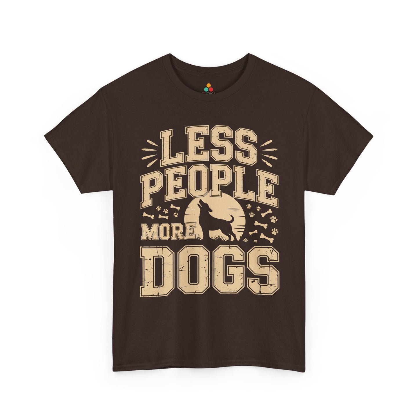 Less People More Dogs Vintage Graphic Unisex T-shirt | TEEZOCA 