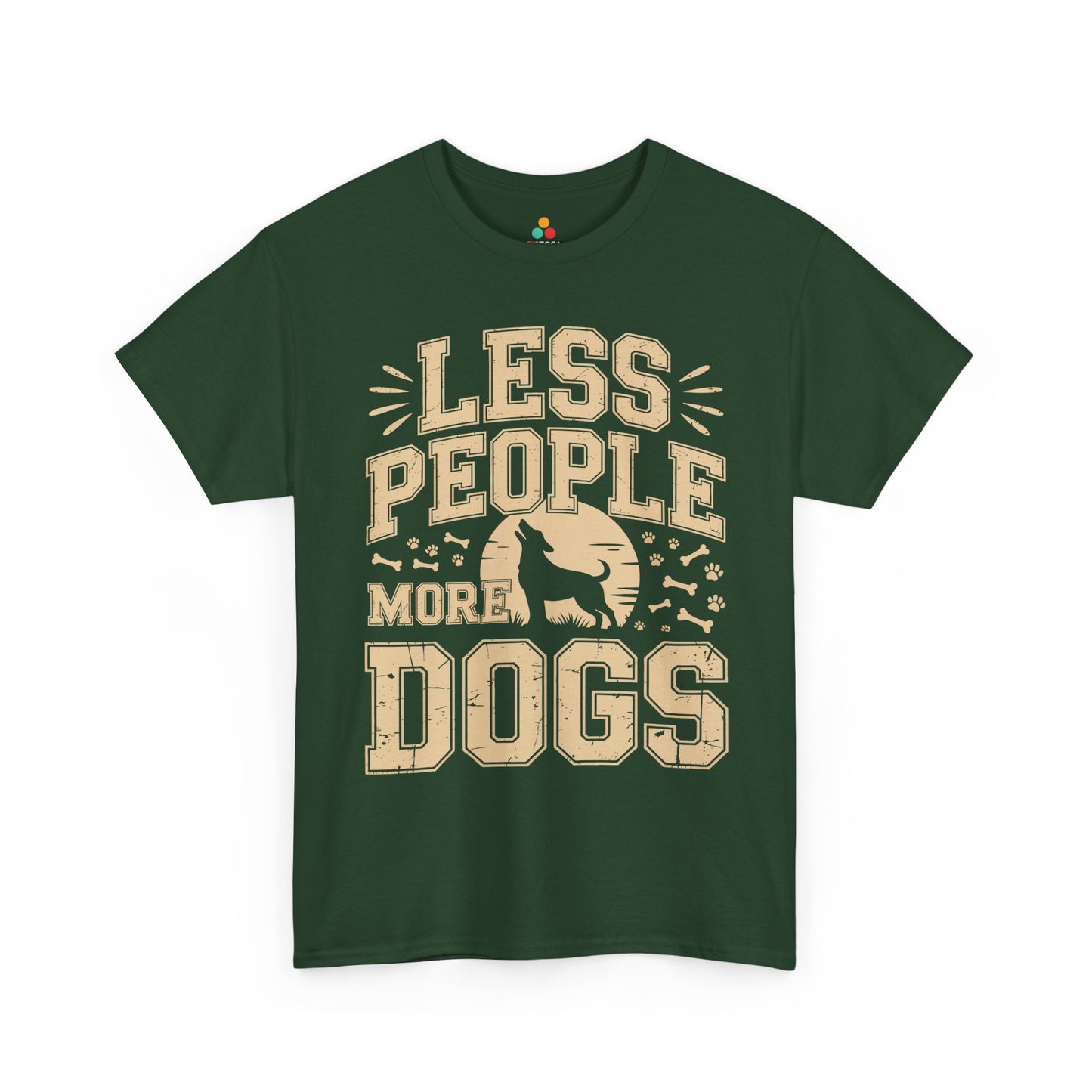 Less People More Dogs Vintage Graphic Unisex T-shirt | TEEZOCA 