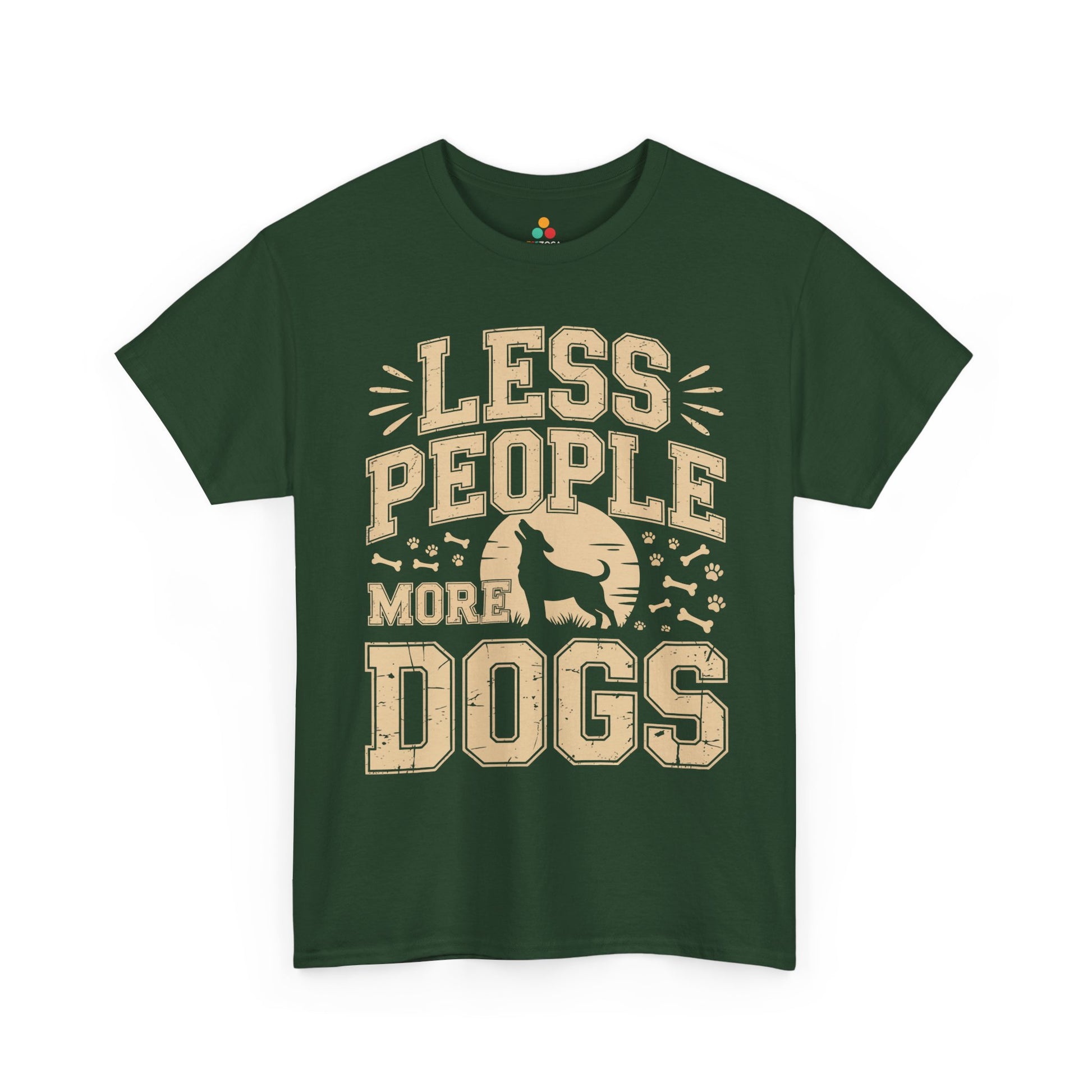 Less People More Dogs Vintage Graphic Unisex T-shirt | TEEZOCA 