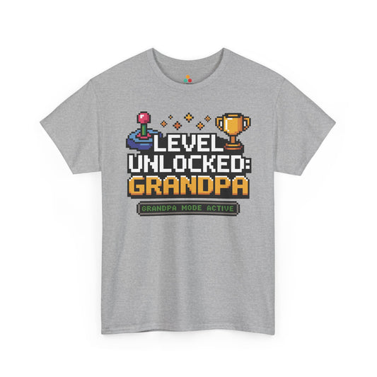 Level Unlocked Grandpa Mode Active Unisex T-shirt Retro | TEEZOCA Level Unlocked Grandpa Unisex T-shirt retro gaming design