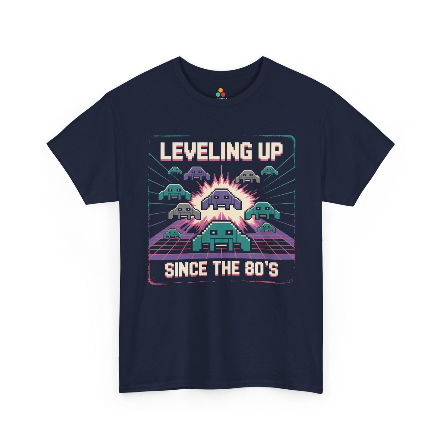 Leveling Up Since the 80's Retro Gaming 80s Pixel Arcade T-shirt | TEEZOCA 