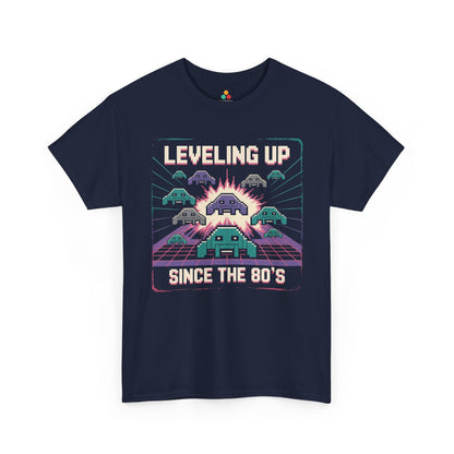 Leveling Up Since the 80's Retro Gaming 80s Pixel Arcade T-shirt | TEEZOCA 