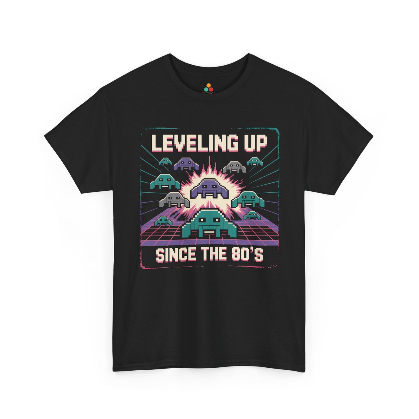 Leveling Up Since the 80's Retro Gaming 80s Pixel Arcade T-shirt | TEEZOCA 