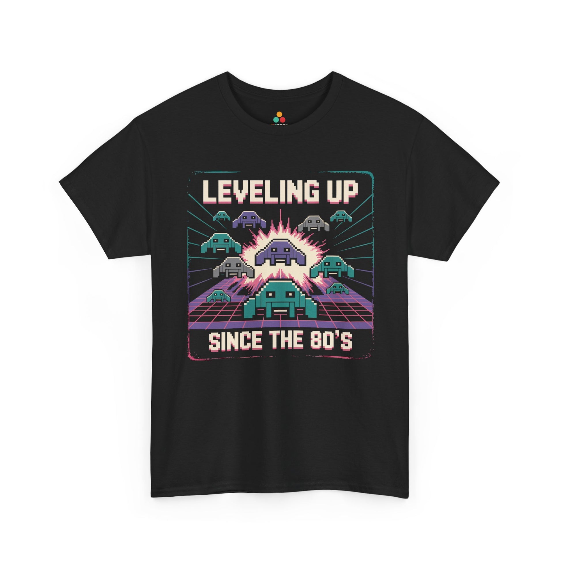 Leveling Up Since the 80's Retro Gaming 80s Pixel Arcade T-shirt | TEEZOCA 