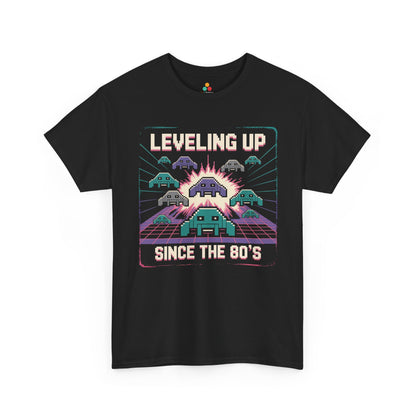 Leveling Up Since the 80's Retro Gaming 80s Pixel Arcade T-shirt | TEEZOCA 