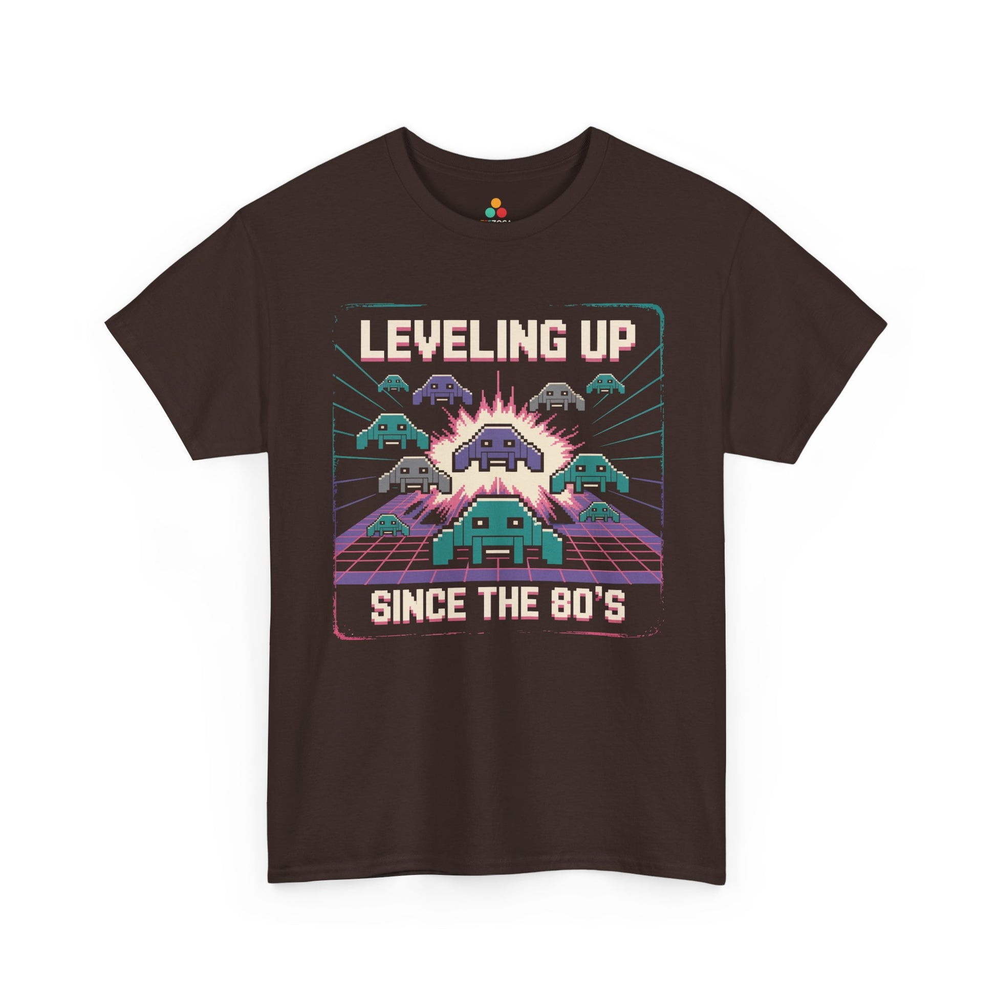 Leveling Up Since the 80's Retro Gaming 80s Pixel Arcade T-shirt | TEEZOCA 