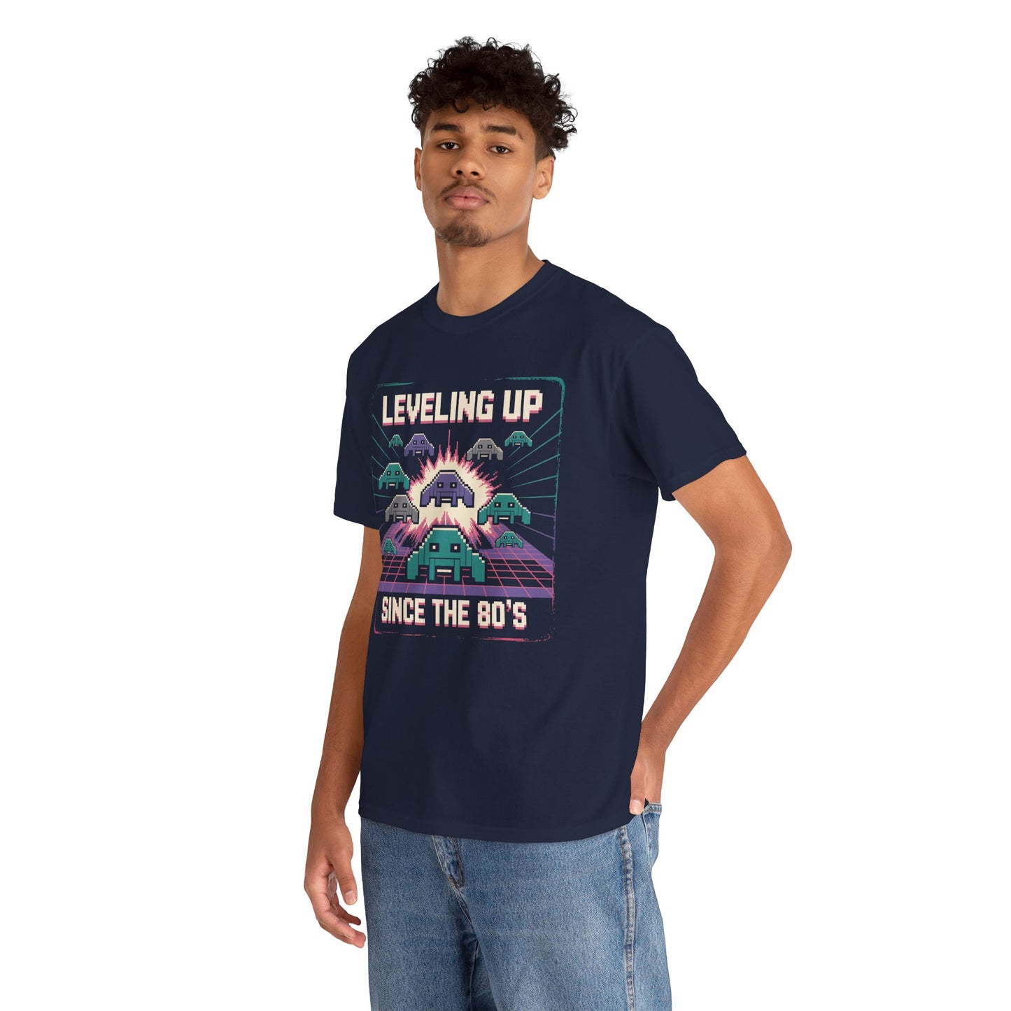 Leveling Up Since the 80's Retro Gaming 80s Pixel Arcade T-shirt | TEEZOCA 