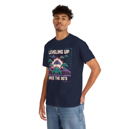 Leveling Up Since the 80's Retro Gaming 80s Pixel Arcade T-shirt | TEEZOCA 