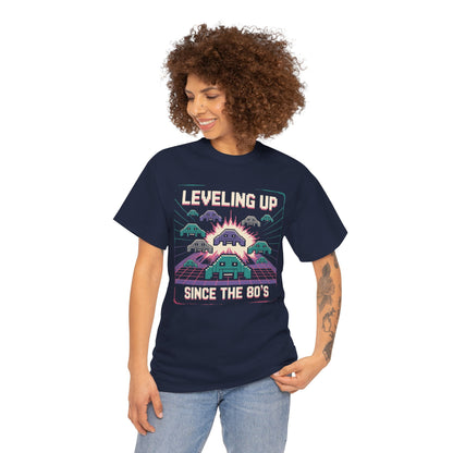 Leveling Up Since the 80's Retro Gaming 80s Pixel Arcade T-shirt | TEEZOCA 