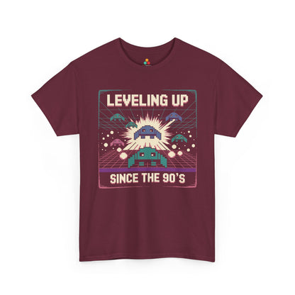 Leveling Up Since the 90's Retro Gamer 90s Pixel Arcade T-Shirt | TEEZOCA 
