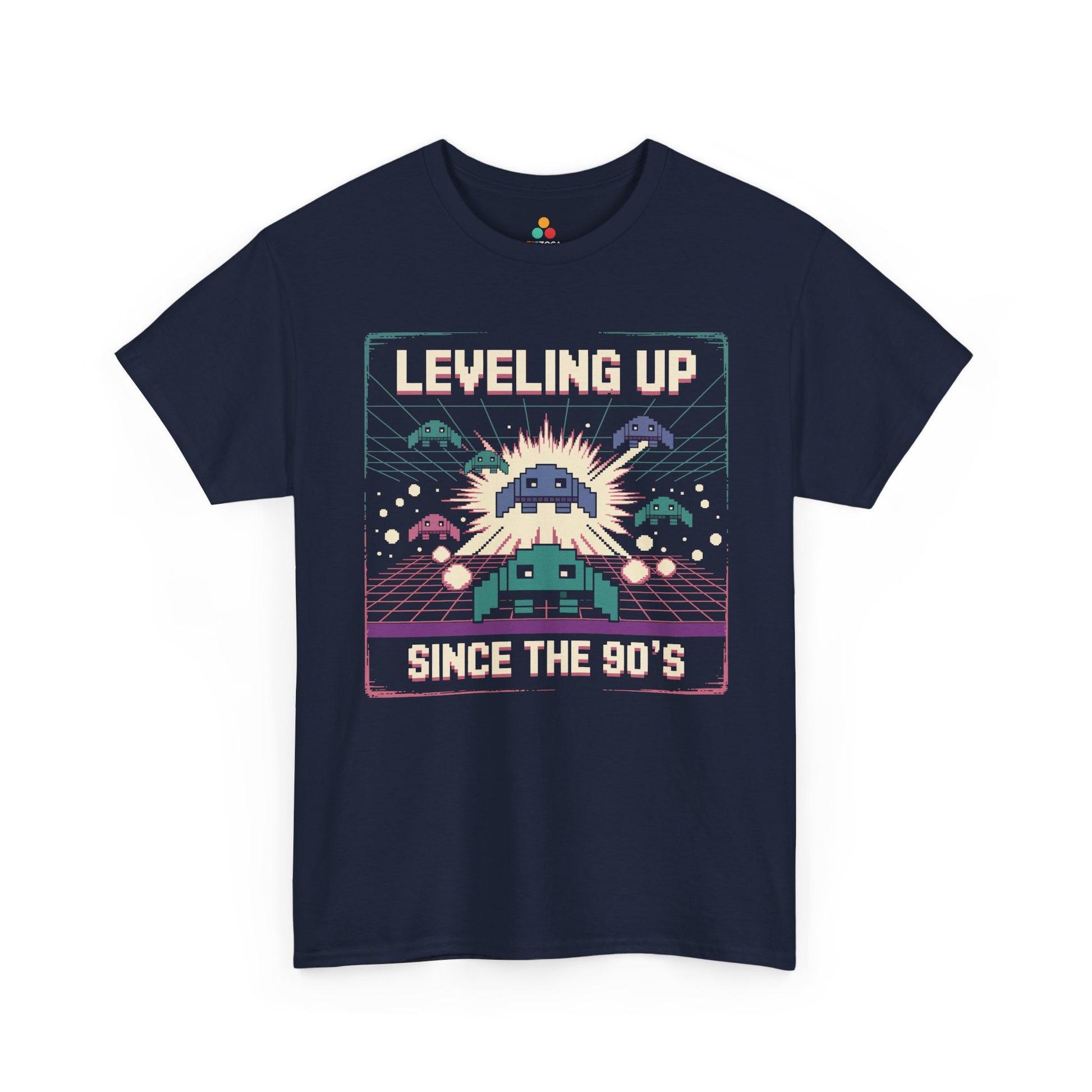 Leveling Up Since the 90's Retro Gamer 90s Pixel Arcade T-Shirt | TEEZOCA 