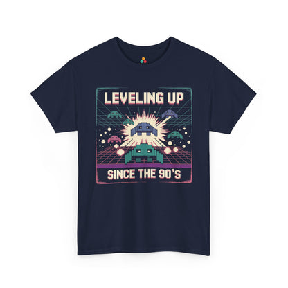 Leveling Up Since the 90's Retro Gamer 90s Pixel Arcade T-Shirt | TEEZOCA 