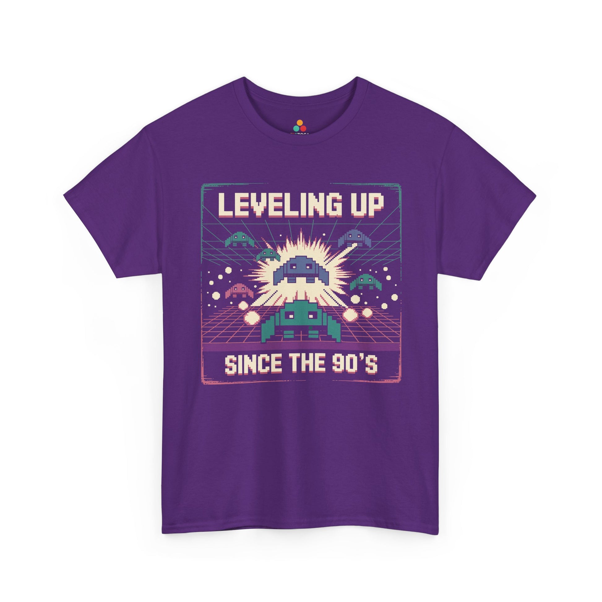 Leveling Up Since the 90's Retro Gamer 90s Pixel Arcade T-Shirt | TEEZOCA 
