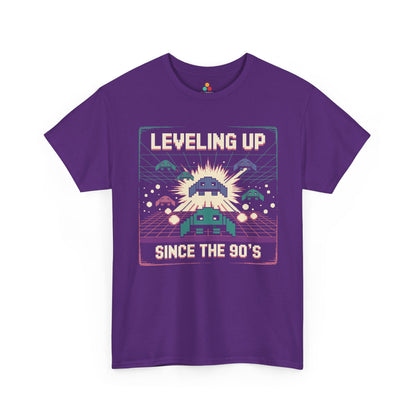 Leveling Up Since the 90's Retro Gamer 90s Pixel Arcade T-Shirt | TEEZOCA 