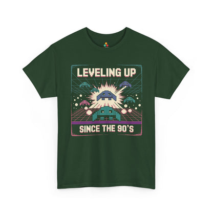 Leveling Up Since the 90's Retro Gamer 90s Pixel Arcade T-Shirt | TEEZOCA 