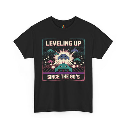 Leveling Up Since the 90's Retro Gamer 90s Pixel Arcade T-Shirt | TEEZOCA 